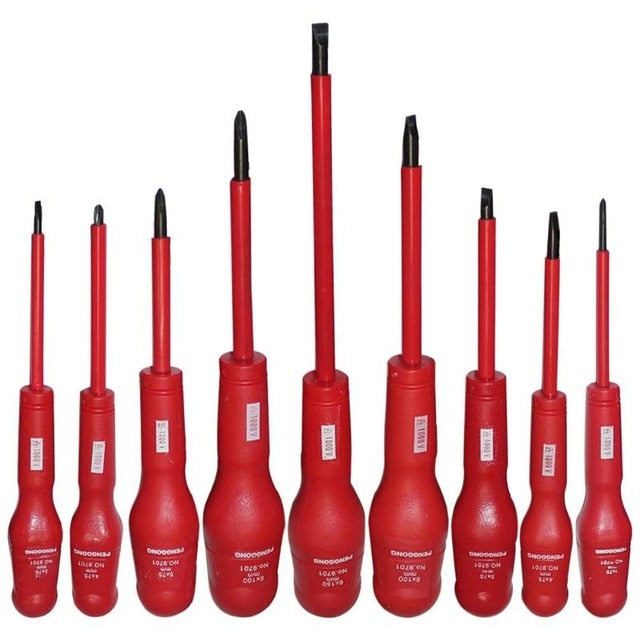 9pcs Manual Insulation Phillips Slotted Screwdriver Set Maintenance Tool